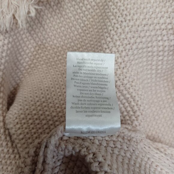 Wrap London Pullover Sweater Hally Knit Fringe Button Back Womens 8 - Picture 9 of 11